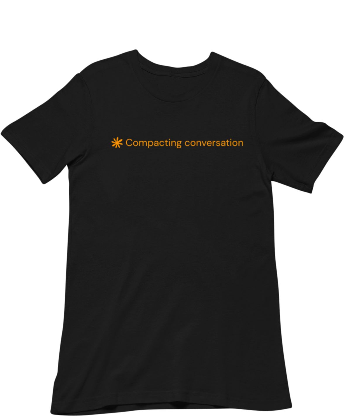 Get the ultimate Claude Code vibe with this funny minimalist coder tee. Featuring the iconic "compacting conversation" terminal line, it is the perfect shirt for software engineers