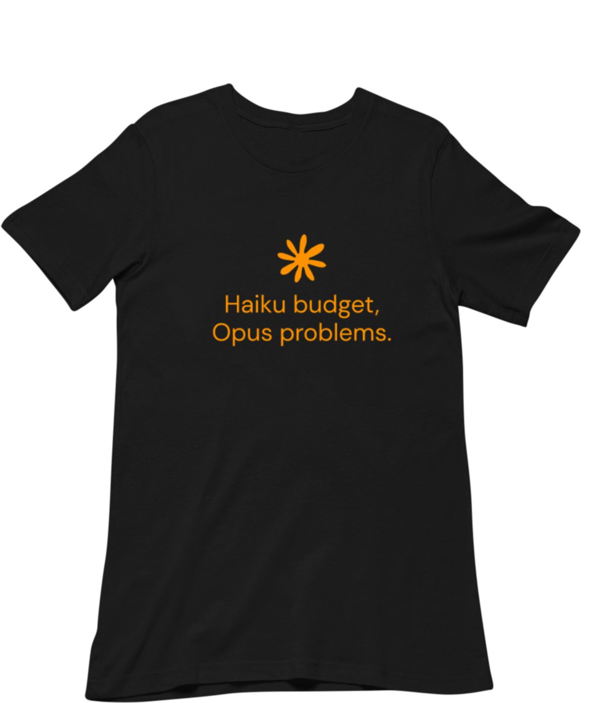 The ultimate inside joke for software engineers. This funny Claude code tee features the iconic "haiku budget, opus problems" line. Perfect minimalist streetwear for tech vibe coders